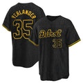 BIPIHUC D.Tigers #35 Justin Verlander Player Black Snake Skin City Home Game Stitched Jerseys