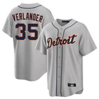 BIPIHUC D.Tigers #35 Justin Verlander Player Gray Home Game Stitched Jerseys