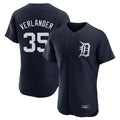 BIPIHUC D.Tigers #35 Justin Verlander Player Navy Limited Elite Home Stitched Jerseys