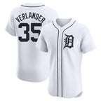 BIPIHUC D.Tigers #35 Justin Verlander Player White Limited Elite Home Stitched Jerseys