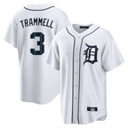 BIPIHUC D.Tigers #3 Alan Trammell Player White Home Game Stitched Jerseys