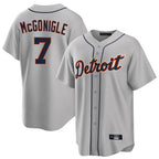 BIPIHUC D.Tigers #7 Kevin McGonigle Player Gray Home Game Stitched Jerseys