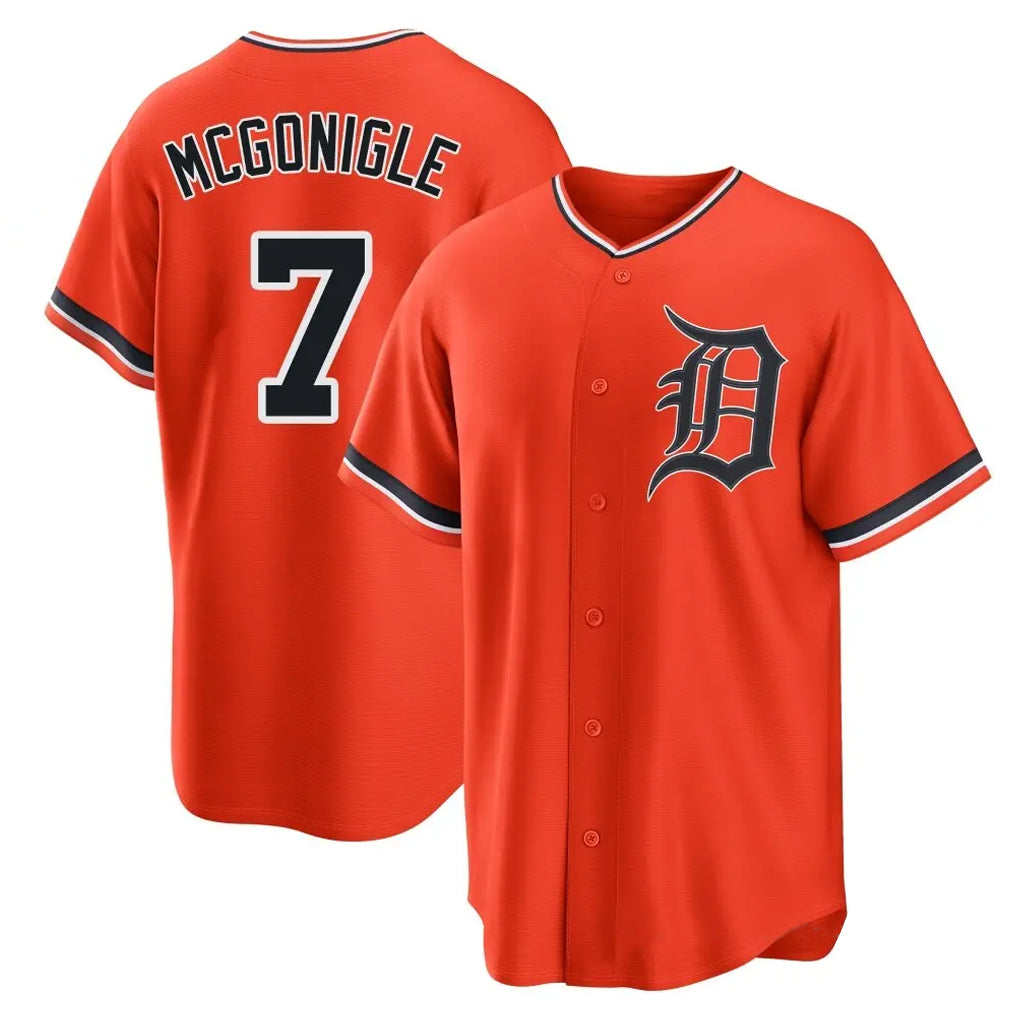 BIPIHUC D.Tigers #7 Kevin McGonigle Player Orange Home Game Stitched Jerseys