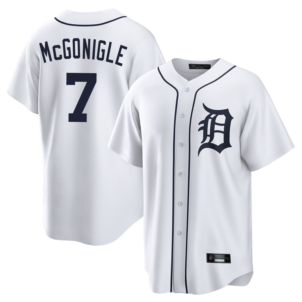 BIPIHUC D.Tigers #7 Kevin McGonigle Player White Home Game Stitched Jerseys