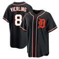 BIPIHUC D.Tigers #8 Matt Vierling Player Black Fashion Out Home Game Stitched Jerseys