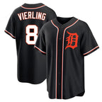 BIPIHUC D.Tigers #8 Matt Vierling Player Black Fashion Out Home Game Stitched Jerseys