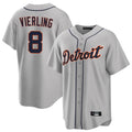 BIPIHUC D.Tigers #8 Matt Vierling Player Gray Home Game Stitched Jerseys