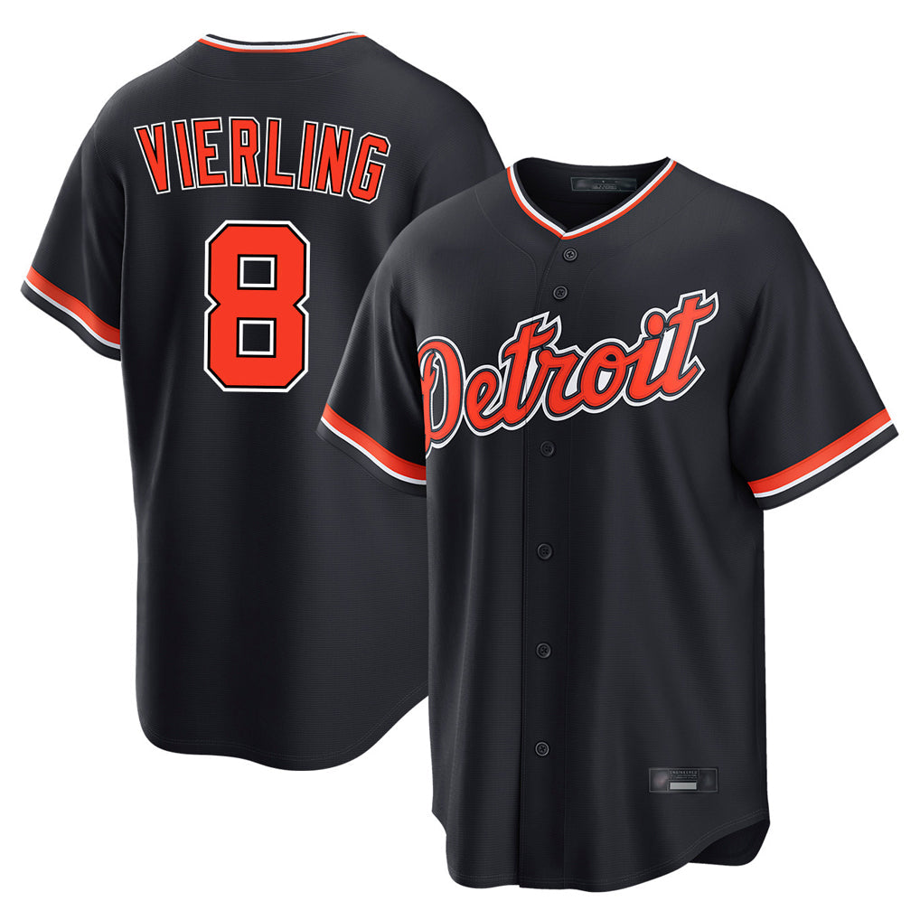 BIPIHUC D.Tigers #8 Matt Vierling Player Navy Home Game Stitched Jerseys