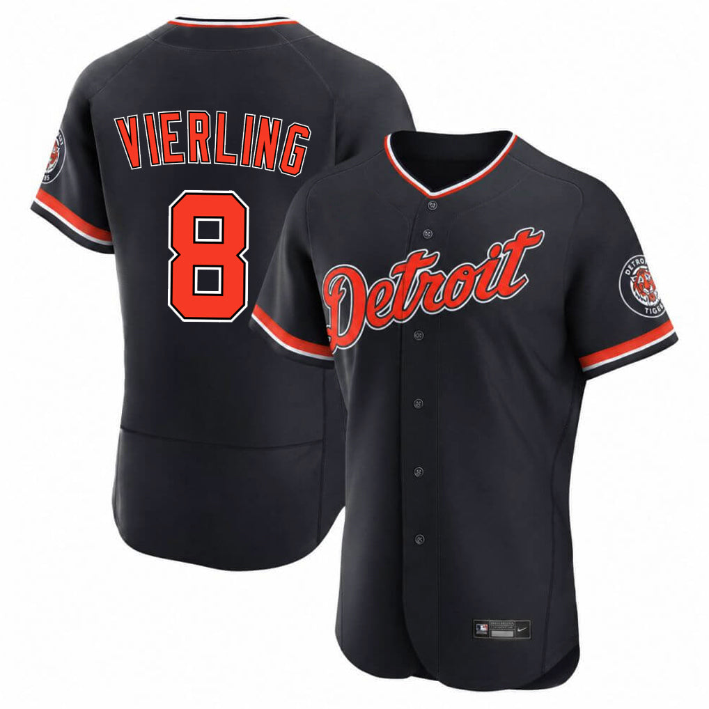 BIPIHUC D.Tigers #8 Matt Vierling Player Navy Limited Elite Home Game Stitched Jerseys