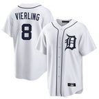 BIPIHUC D.Tigers #8 Matt Vierling Player White Home Game Stitched Jerseys