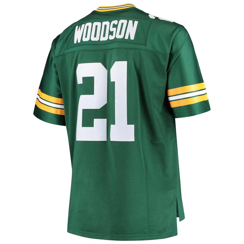 BIPIHUC GB.Packers #21 Charles Woodson Mitchell & Ness Green Big & Tall 2010 Retired Player Replica Stitched Puhic Jersey