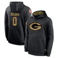 BIPIHUC GB.Packers #0 Matthew Golden Player Black Salute to Service Hoodies Limited Game Stitched Jerseys