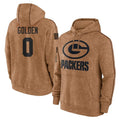 BIPIHUC GB.Packers #0 Matthew Golden Player Brown Salute to Service Hoodies Limited Game Stitched Jerseys