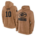 BIPIHUC GB.Packers #10 Jordan Love Player Brown Salute to Service Hoodies Limited Game Stitched Jerseys