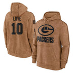 BIPIHUC GB.Packers #10 Jordan Love Player Brown Salute to Service Hoodies Limited Game Stitched Jerseys