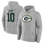 BIPIHUC GB.Packers #10 Jordan Love Player Gray Pullover Hoodie Game Stitched Jerseys