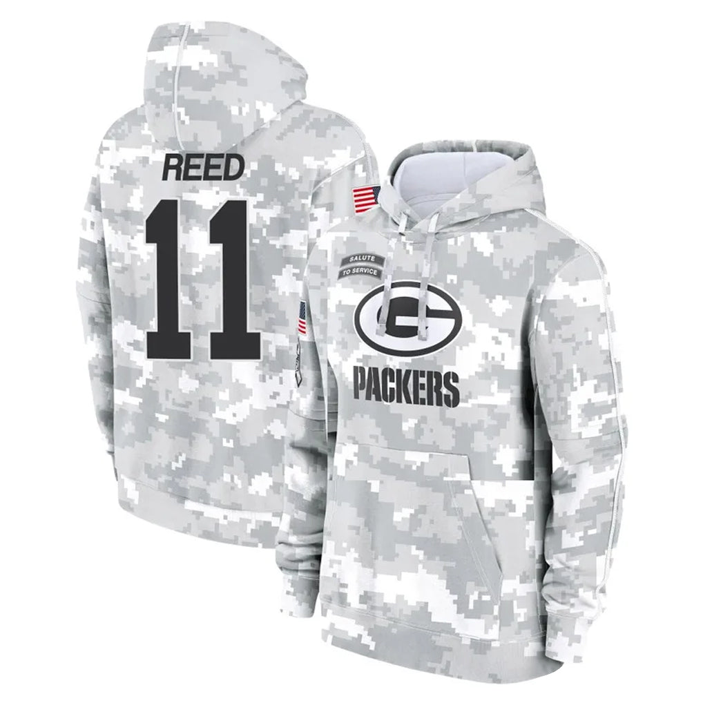 BIPIHUC GB.Packers #11 Jayden Reed Player Arctic Camo Salute to Service Hoodies Limited Game Stitched Jerseys