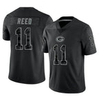 BIPIHUC GB.Packers #11 Jayden Reed Player Black Reflective Limited Home Game Stitched Jerseys