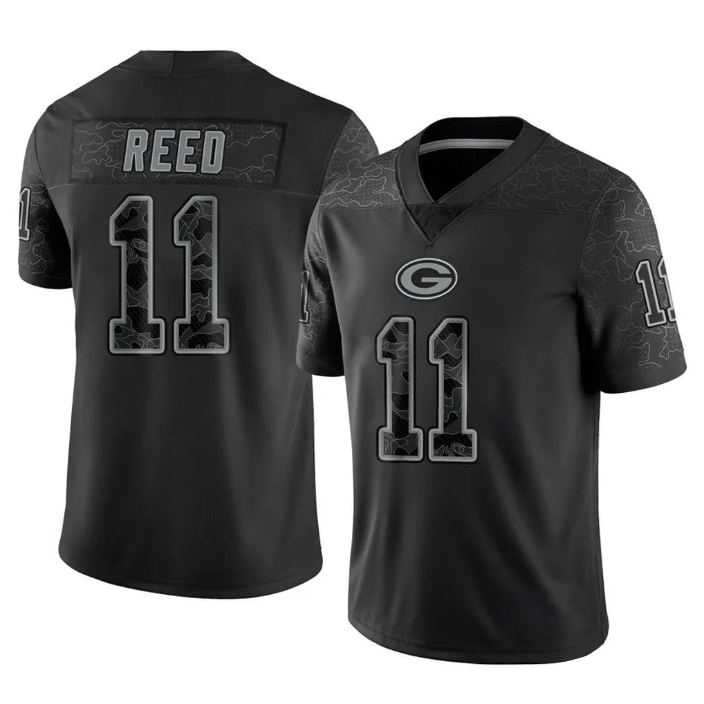BIPIHUC GB.Packers #11 Jayden Reed Player Black Reflective Limited Home Game Stitched Jerseys