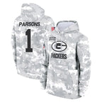 BIPIHUC GB.Packers #1 Micah Parsons Player Arctic Camo Salute to Service Hoodies Limited Game Stitched Jerseys