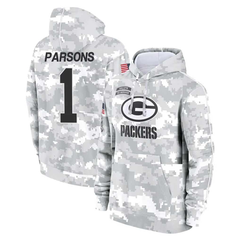 BIPIHUC GB.Packers #1 Micah Parsons Player Arctic Camo Salute to Service Hoodies Limited Game Stitched Jerseys
