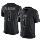BIPIHUC GB.Packers #1 Micah Parsons Player Black Reflective Limited Home Game Stitched Jerseys
