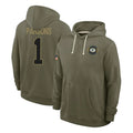 BIPIHUC GB.Packers #1 Micah Parsons Player Olive Salute to Service Pullover Hoodies Limited Stitched Jerseys