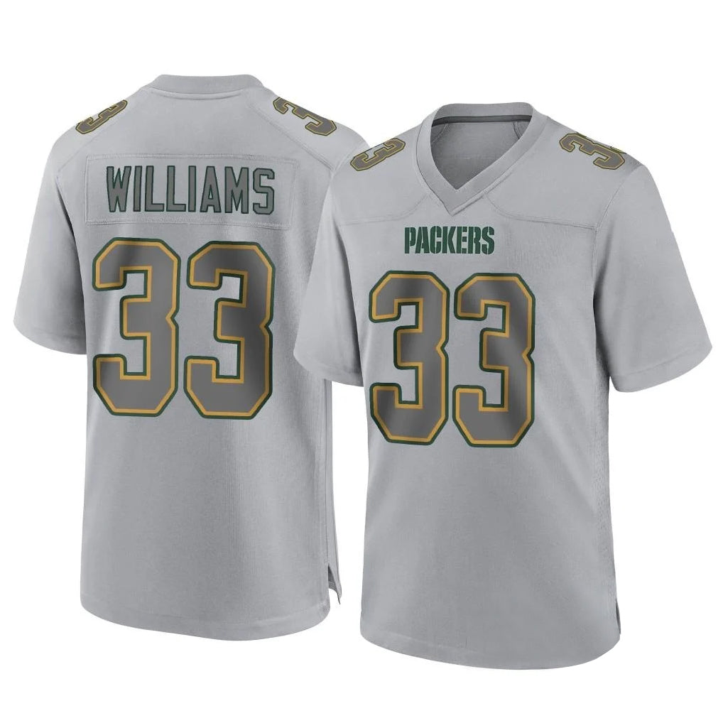 BIPIHUC GB.Packers #33 Evan Williams Player Gray Atmosphere Fashion Home Game Stitched Jerseys