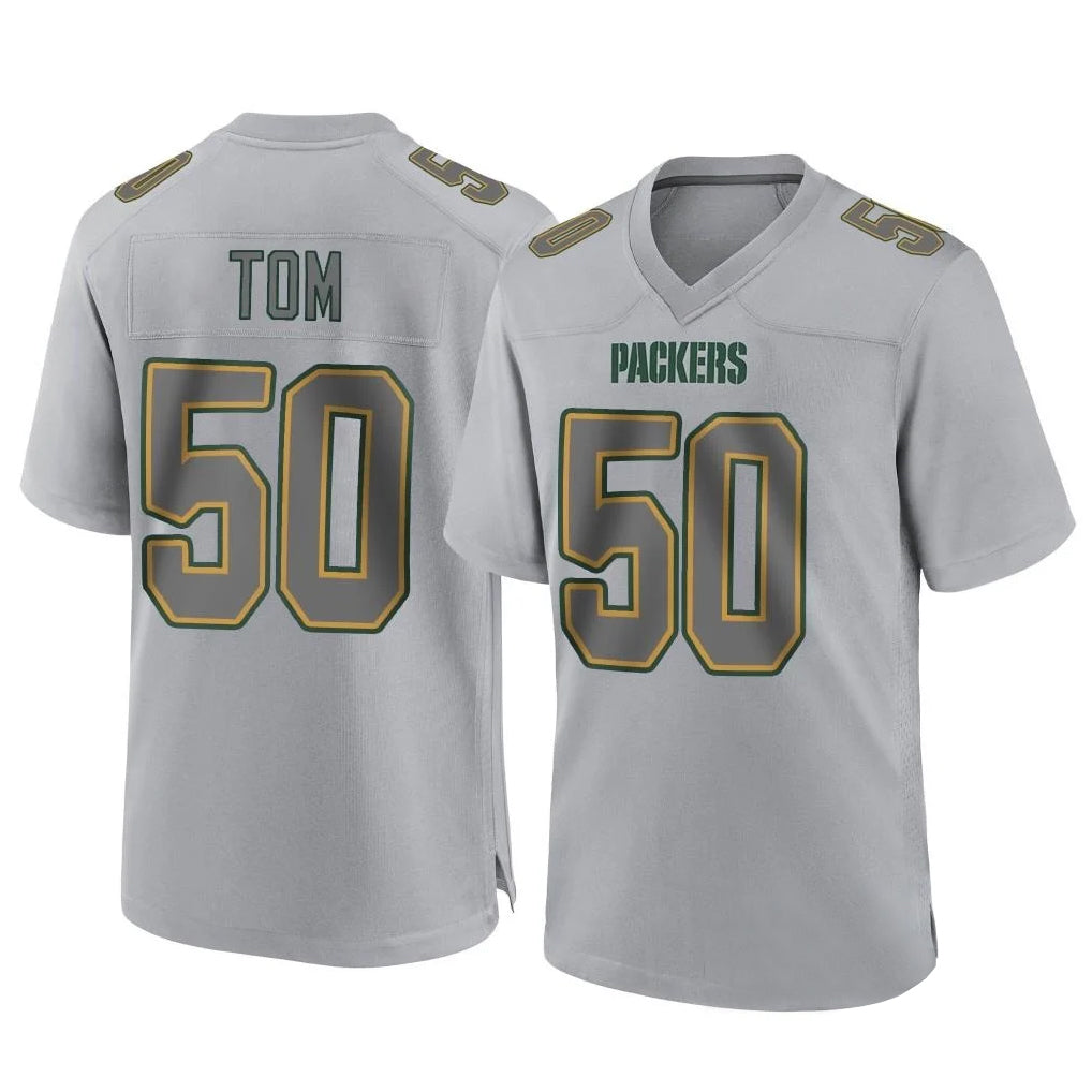 BIPIHUC GB.Packers #50 Zach Tom Player Gray Atmosphere Fashion Home Game Stitched Jerseys