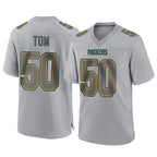 BIPIHUC GB.Packers #50 Zach Tom Player Gray Atmosphere Fashion Home Game Stitched Jerseys