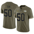 BIPIHUC GB.Packers #50 Zach Tom Player Olive Salute To Service Limited Stitched Jerseys