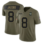 BIPIHUC GB.Packers #8 Josh Jacobs Player Olive 2025 Salute To Service Limited Home Game Stitched Jerseys
