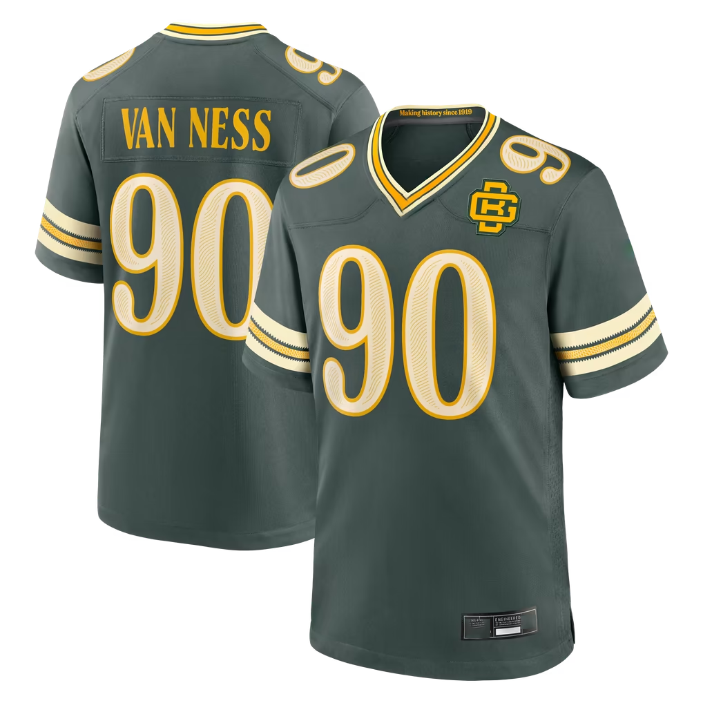 BIPIHUC GB.Packers #90 Lukas Van Ness Green 2026 Rivalries Collection Game Stitched Jerseys