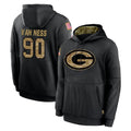 BIPIHUC GB.Packers #90 Lukas Van Ness Player Black Salute to Service Hoodies Limited Game Stitched Jerseys