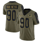BIPIHUC GB.Packers #90 Lukas Van Ness Player Olive Salute To Service Limited Game Stitched Jerseys