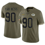 BIPIHUC GB.Packers #90 Lukas Van Ness Player Olive Salute To Service Limited Stitched Jerseys