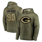 BIPIHUC GB.Packers #90 Lukas Van Ness Player Olive Salute to Service Pullover Hoodies Home Game Stitched Jerseys