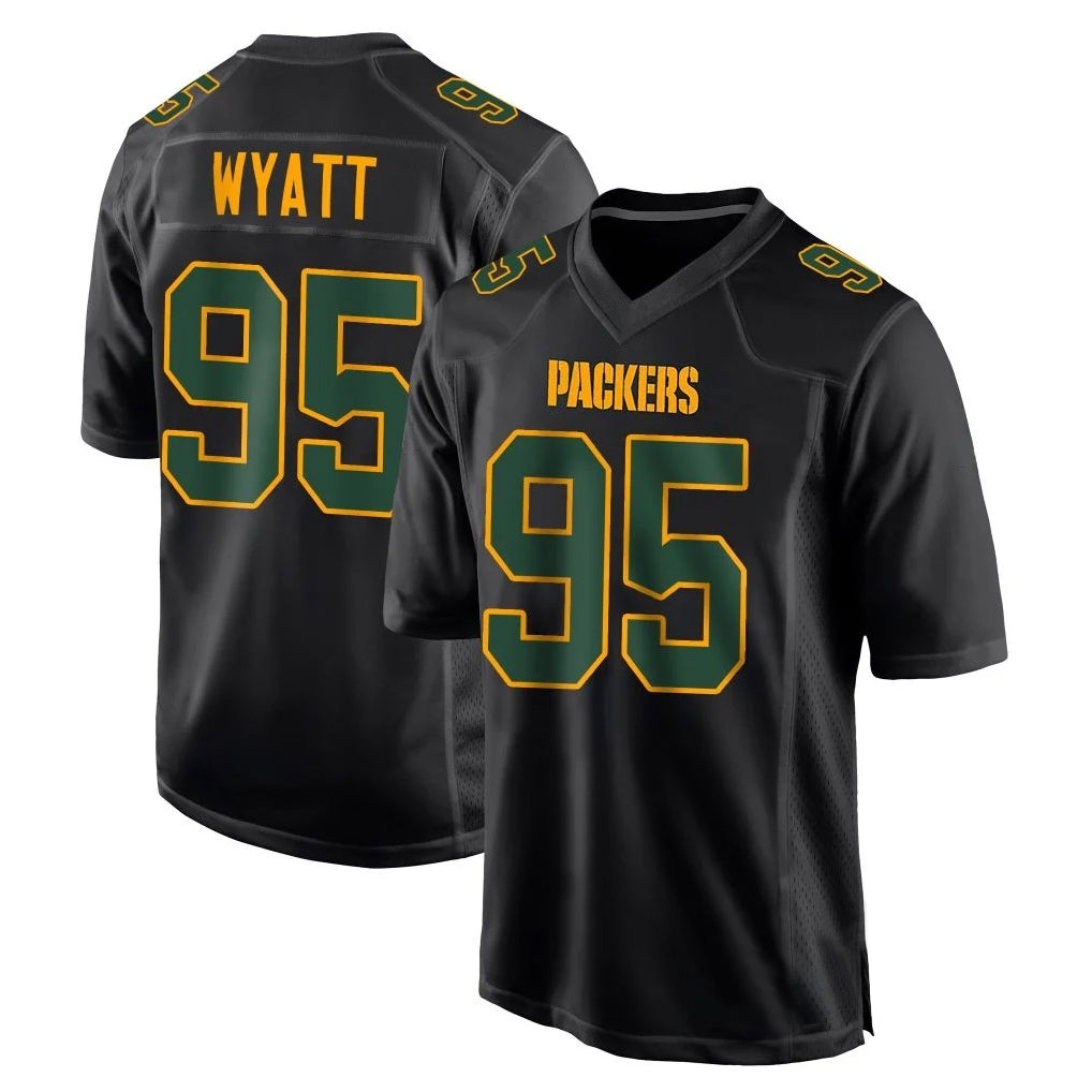 BIPIHUC GB.Packers #95 Devonte Wyatt Player Black Fashion Home Game Stitched Jerseys