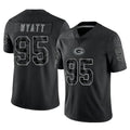 BIPIHUC GB.Packers #95 Devonte Wyatt Player Black Reflective Limited Home Game Stitched Jerseys