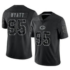 BIPIHUC GB.Packers #95 Devonte Wyatt Player Black Reflective Limited Home Game Stitched Jerseys