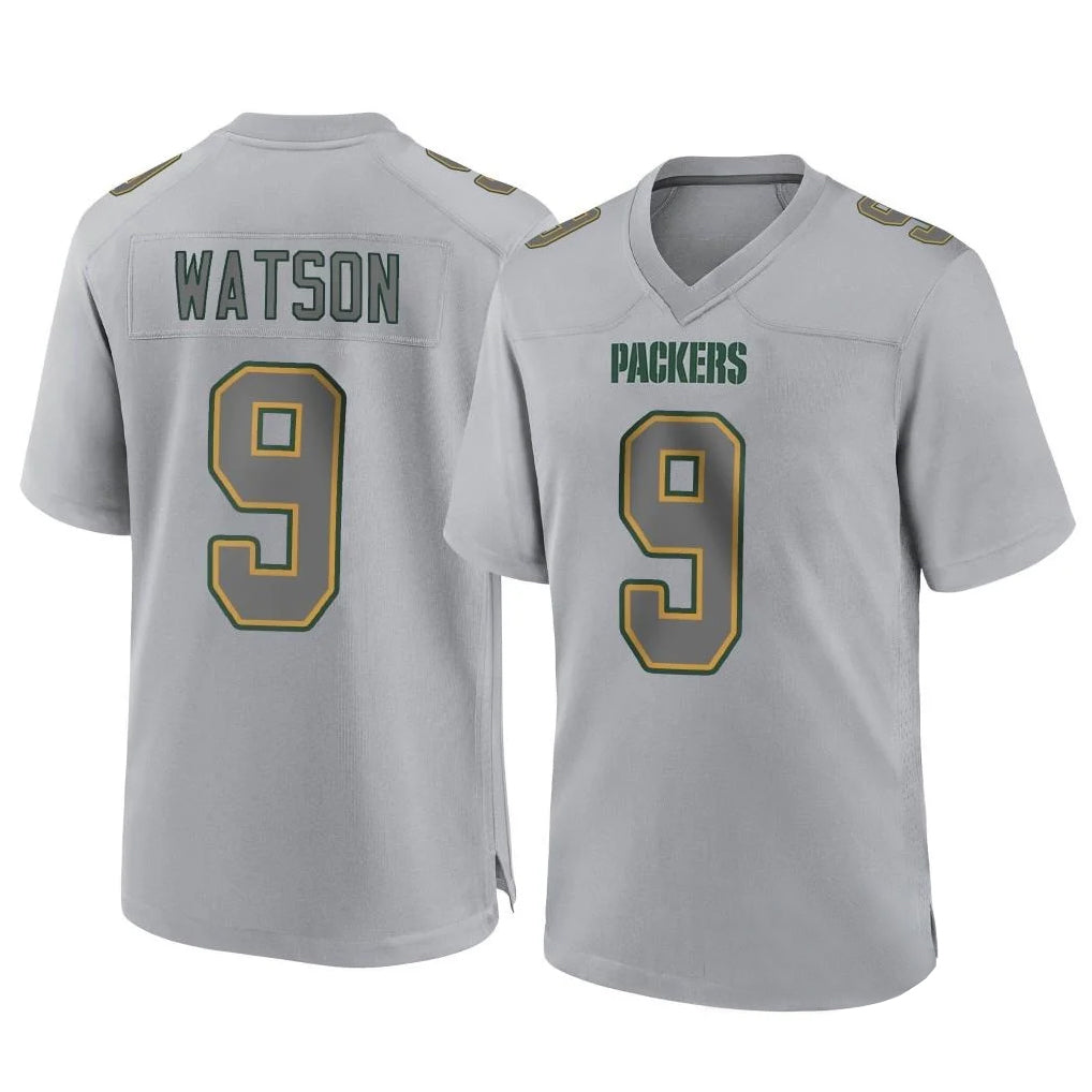 BIPIHUC GB.Packers #9 Christian Watson Player Gray Atmosphere Fashion Home Game Stitched Jerseys