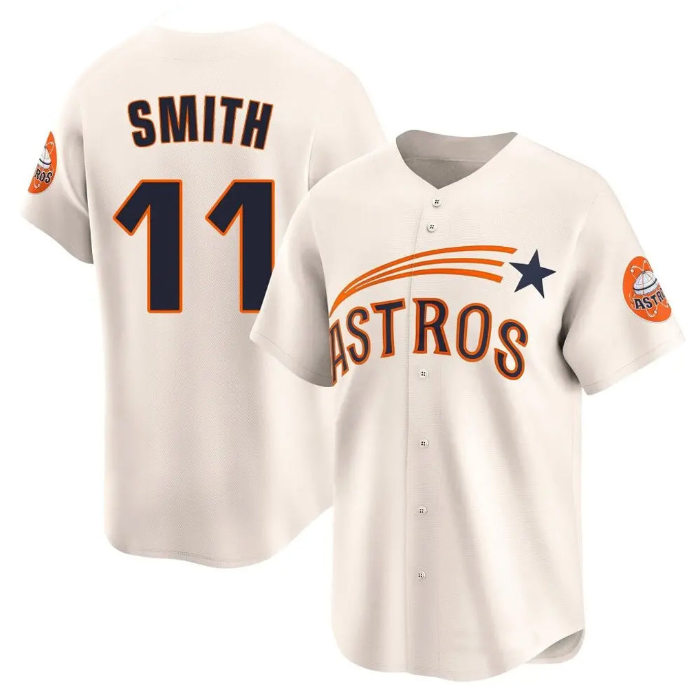 BIPIHUC H.Astros #11 Cam Smith Player Cream Throwback Cooperstown Collection Limited Stitched Jerseys