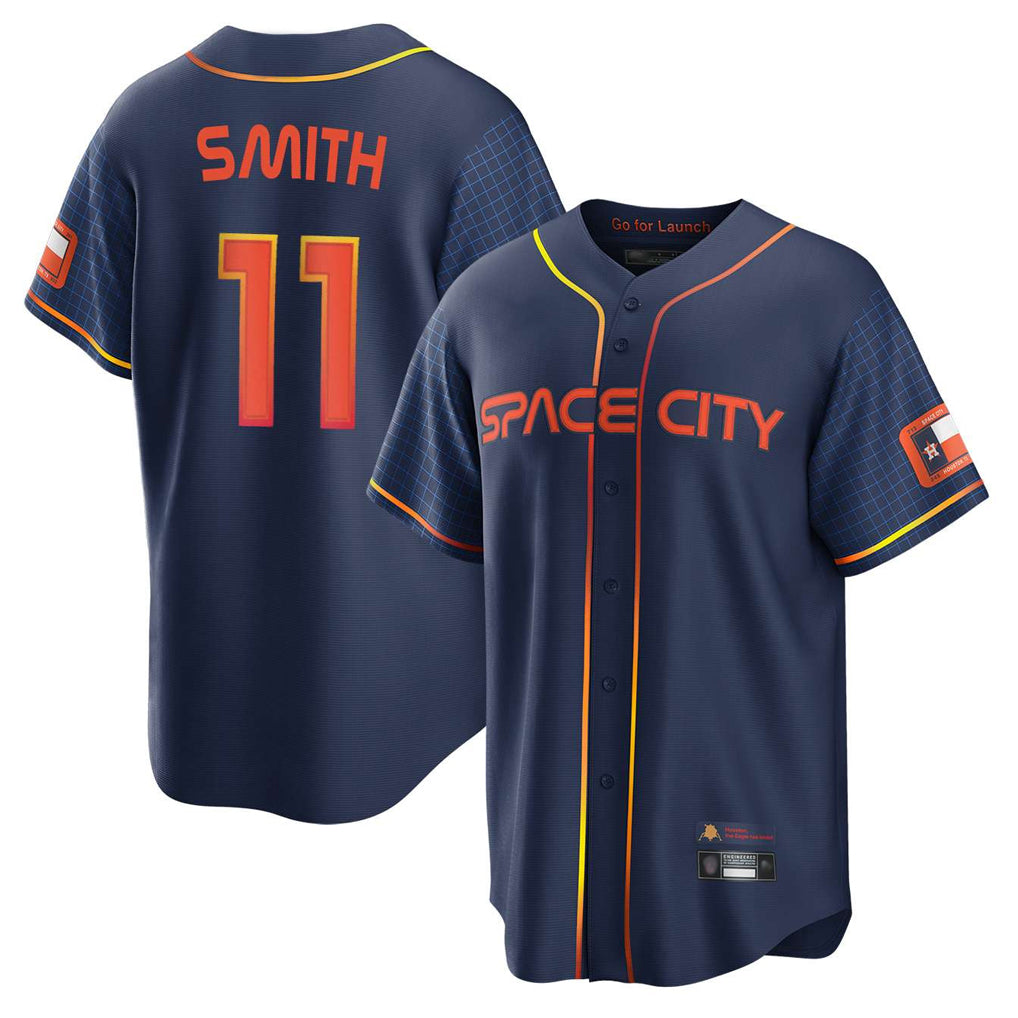 BIPIHUC H.Astros #11 Cam Smith Player Navy City Connect Home Game Stitched Jerseys