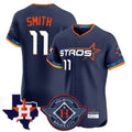 BIPIHUC H.Astros #11 Cam Smith Player Navy City Connect Texas Patch Vapor Premier Limited Elite Home Stitched Jerseys