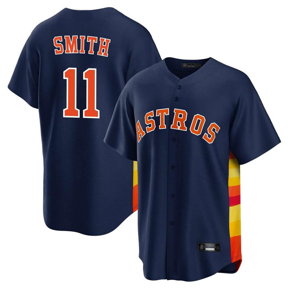 BIPIHUC H.Astros #11 Cam Smith Player Navy Home Game Stitched Jerseys