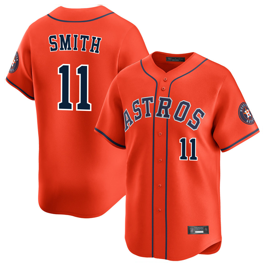 BIPIHUC H.Astros #11 Cam Smith Player Orange Home Limited Stitched Jerseys