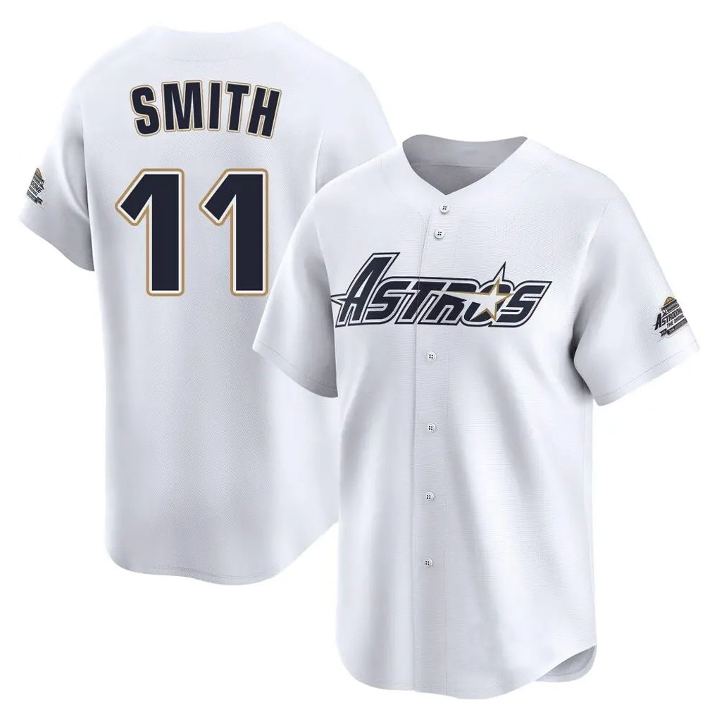 BIPIHUC H.Astros #11 Cam Smith Player White Throwback Cooperstown Collection Limited Stitched Jerseys