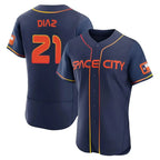 BIPIHUC H.Astros #21 Yainer Diaz Player Navy City Connect Limited Elite Home Stitched Jerseys