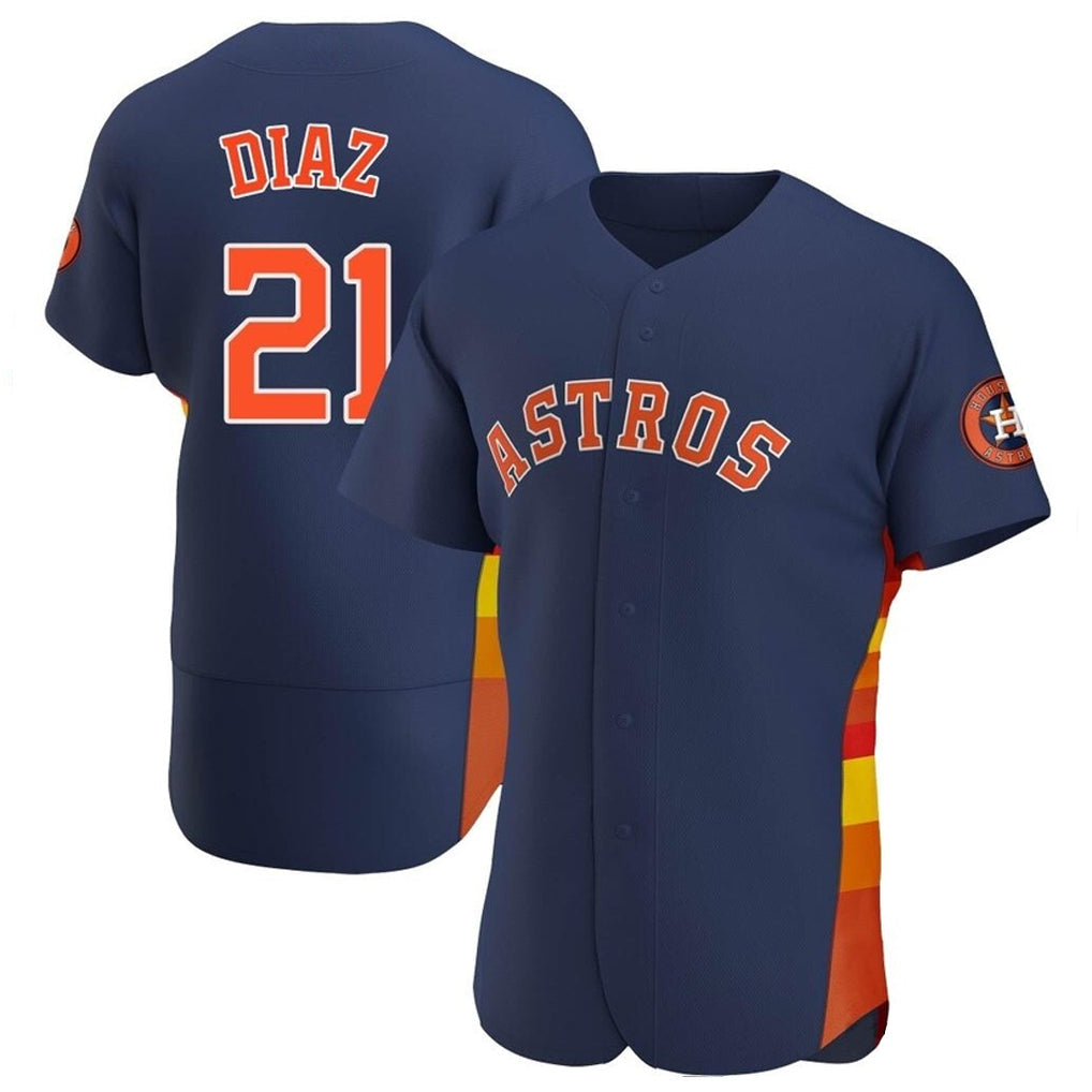 BIPIHUC H.Astros #21 Yainer Diaz Player Navy Home Limited Elite Stitched Jerseys