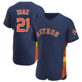BIPIHUC H.Astros #21 Yainer Diaz Player Navy Home Limited Elite Stitched Jerseys